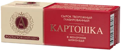 A.ROSTAGROKOMPLEKS Milk Choco Glazed Cheesecake 20% Kartoshka 50g*12