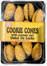 BAKEWAY Cookie Cones with Peanuts & Dulce De Leche 265g*20