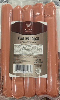 ALEF Veal Hot Dog Pre-Pack 14oz*10 (Pre-pack)