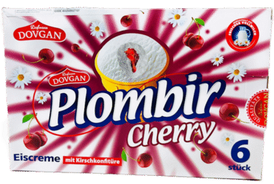 DOVGAN Plombir Ice Cream w/Cherry Cones (6 pack x 120g)*6 (#3002)