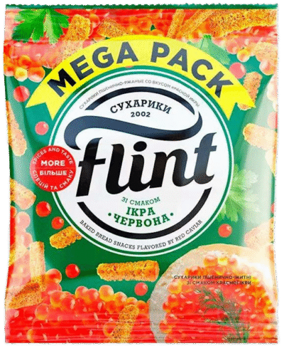 FLINT Wheat-Rye Rusks ""Sukhariki"" Red Caviar 110g*40