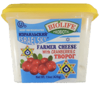 BIOLIFE Farmers Cheese W/Cranberries (Kosher) 15oz(425g.)*12