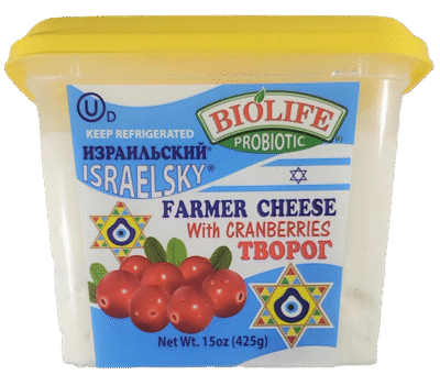 BIOLIFE Farmers Cheese W/Cranberries (Kosher) 15oz(425g.)*12
