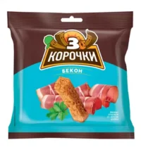 3 KOROCHKI Wheat Rye Rusks ""Sukhariki"" Bacon 100g*25(180)