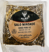 ALEF Alef ""Salo Minskoe"" Salted Pork Fat with Caraway Seeds Pre-Pack ~27LB by weight