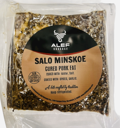 ALEF Alef ""Salo Minskoe"" Salted Pork Fat with Caraway Seeds Pre-Pack ~27LB by weight