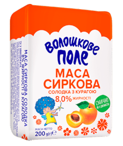 VOLOSHKOVE POLE Sweet Farmer's Cheese Mass With Dried Apricot 200g*20
