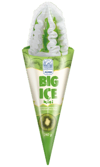 LIMO Ice Cream BIG ICE Kiwi Taste in Wafer Cone 140g*16