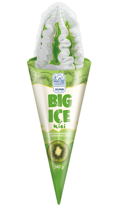 LIMO Ice Cream BIG ICE Kiwi Taste in Wafer Cone 140g*16