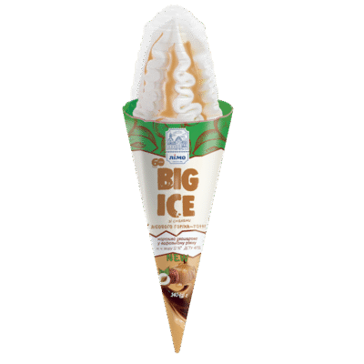 LIMO Ice Cream BIG ICE Hazelnut&ToffeeTaste in Wafer Cone 140g*16