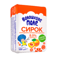 VOLOSHKOVE POLE Sweet Curd Mass With Dried Apricots 100g*18