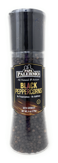 PALERMO Black Peppercorns with Grinder (Kosher) 5.8oz*6