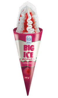 LIMO Ice Cream BIG ICE Raspberry Taste in Wafer Cone 140g*16