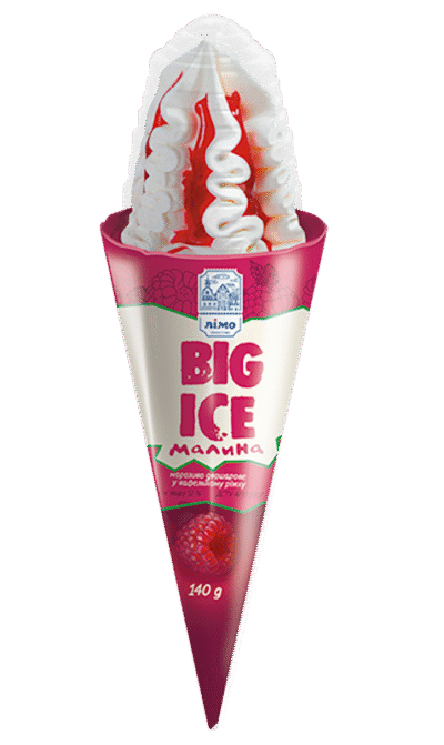 LIMO Ice Cream BIG ICE Raspberry Taste in Wafer Cone 140g*16