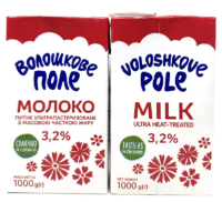 VOLOSHKOVE POLE Milk Ultra Pasteurized/UHT 3.2% 1L*12