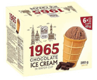 LIMO Family Pack 1965 Chocolate Plombir in Wafer Cup Ice Cream 13,5% (6 Cups x 65g)*4 (GJ)