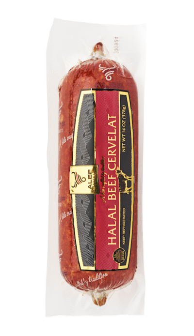 ALEF Alef Halal Beef Cervelat 14oz*10 Pre-Pack