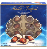 MAITRE TRUFFOUT Seashells Chocolate Candy Gift Box (blue) 250g*12