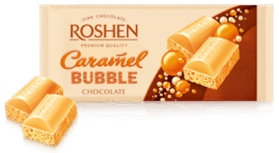 ROSHEN Aerated White Chocolate W/Caramel #4719(Kosher&Halal) 80g*20