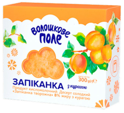 VOLOSHKOVE POLE Sweet Curd Dessert Zapikanka with Apricot 300g*6