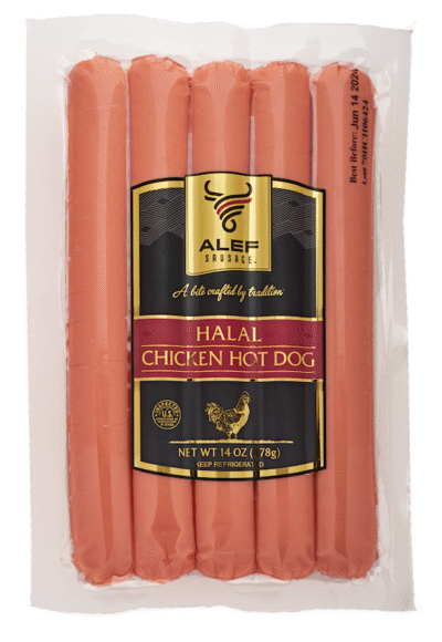 ALEF Alef Halal Chicken Hot Dog 14oz*10 Pre-Pack