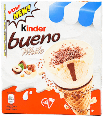 FERRERO Kinder Bueno White Chocolate Ice Cream 360ml*8 (4 PACK) #10091