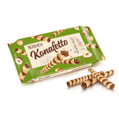 ROSHEN Wafer Rolls Konafetto Hazelnut #3065 (Kosher&Halal) 140g*15