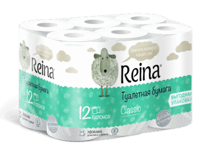 REINA Toiler Paper Classic White 12 Rolls (2 layer soft) *4