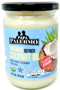 PALERMO Organic Refined Coconut Oil (100%) (Kosher) 16oz/473ml*6