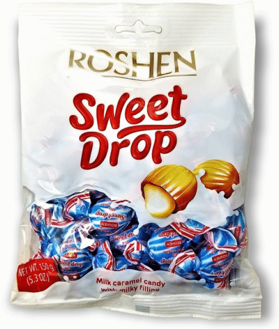 ROSHEN Caramel Sweet Drop w/Milky Filling #7339(Kosher&Halal) 378g*12