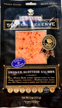 ST. JAMES Scotch Reserve Garlic & Pepper Smoked Salmon (Kosher) 4oz*12