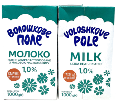 VOLOSHKOVE POLE Milk Ultra Pasteurized/UHT 1% 1L*12