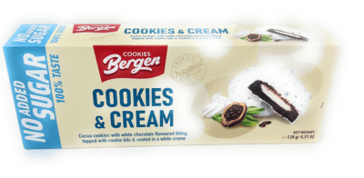 BERGEN No Sugar Added Cookies & Cream Cookies 128g*18 (BFS008)