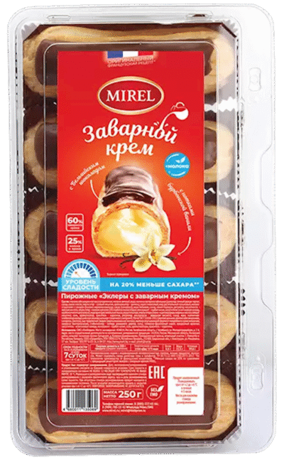 MIREL Eclairs w/Custard Filling 250g*10