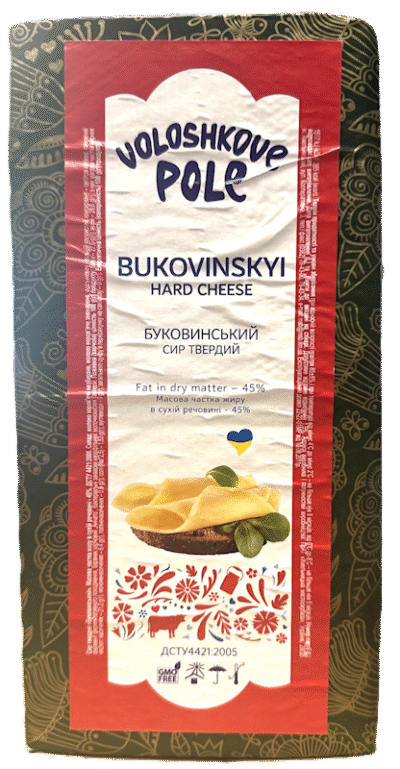 VOLOSHKOVE POLE Hard Cheese Bucovynskiy 45% Block ~ 48lb (4*12lb)