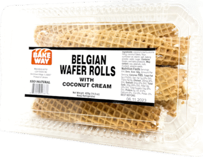 BAKEWAY Belgian Wafer Rolls with Coconut Cream 420g*12 (WR 833)