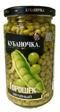 KUBANOCHKA Green Peas from Brain Varieties 370g*12