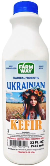 FARMWAY Kefir Ukrainian Natural Probiotic Kosher 32oz*12
