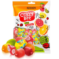 ROSHEN Jelly Candy Crazy-Bee w/Fruit Filling #3446 (Kosher&Halal) 200g*12