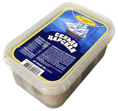 BALTIYSKIY ULOV Herring Fillet-Piece Po Tsarsky 500g*12 (Square Tray)